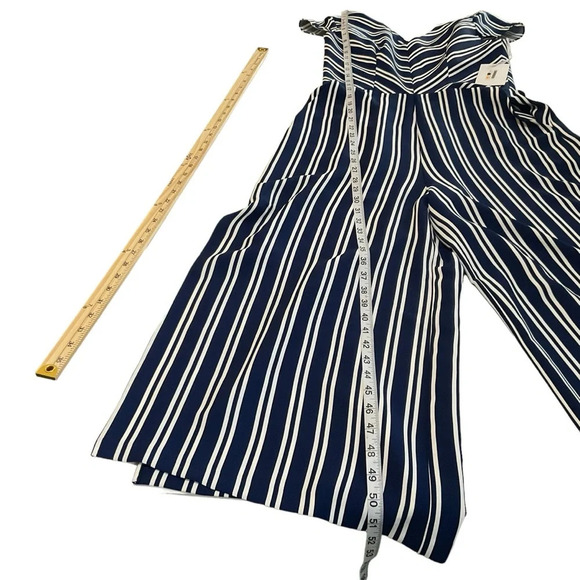 Amanda Uprichard Jumpsuit Navy Stripped SIZE L - Picture 13 of 14